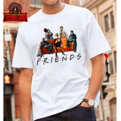 Halloween Friends Crew Gathering on a Spooky Orange Couch Pullover Hoodie