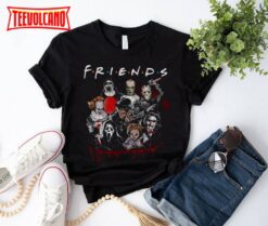 Halloween Friends T-Shirt, Horror Movie Shirt, Pennywise Freddy Krueger Shirt