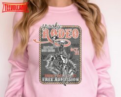 Halloween Rodeo Sweatshirt, Western Halloween Spooky Skeleton Sweatshirt