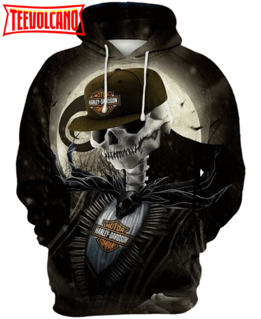 Harley Davidson Motorcycles Jack Skellington 3D Printed Hoodie