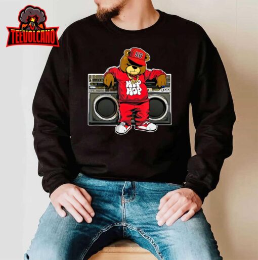 HIP HOP TEDDY BEAR Hip Hop Anniversary Graffiti Boombox T-Shirt