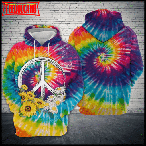 Hippie Tie Dye 3D Printed Hoodie