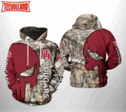 Houston Cougars NCAA Camo Veteran Hunting 3D Printed Hoodie