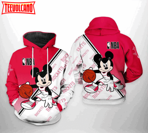 Houston Rockets NBA Mickey 3D Printed Hoodie