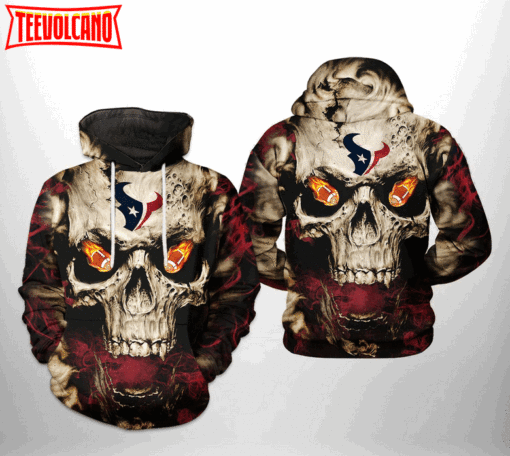 Houston Texans NFL Skull Team 3D Printed Hoodie