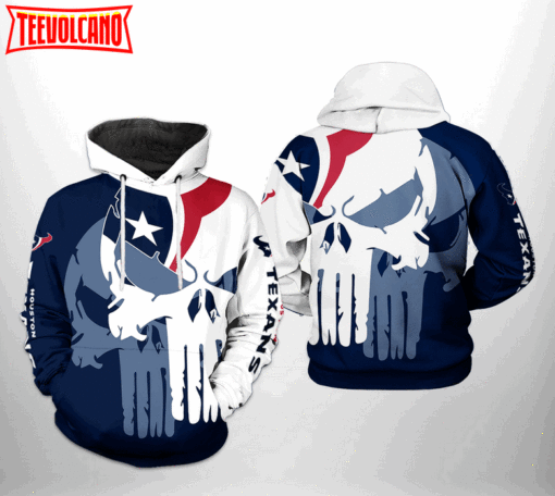 Houston Texans NFL Team Skull 3D Printed Hoodie