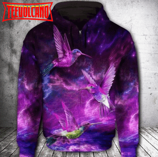 Hummingbird Purple 3D Printed Hoodie