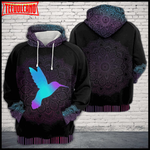 Hummingbird Zen Pattern 3D Printed Hoodie