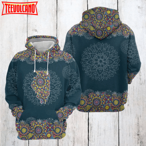 Illinois Mandala 3D Printed Hoodie