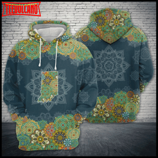 Indiana Floral Mandala 3D Printed Hoodie