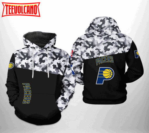 Indiana Pacers NBA Camo Veteran Team 3D Printed Hoodie