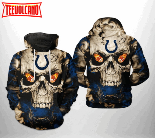 Indianapolis Colts NFL Skull Team 3D Printed Hoodie