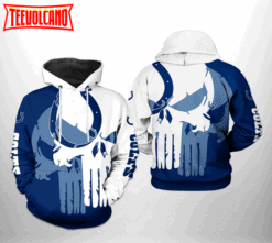 Indianapolis Colts NFL Team Skull 3D Printed Hoodie