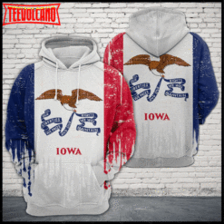 Iowa Flag 3D Printed Hoodie