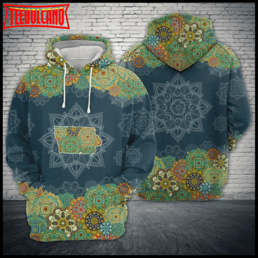 Iowa Floral Mandala 3D Printed Hoodie