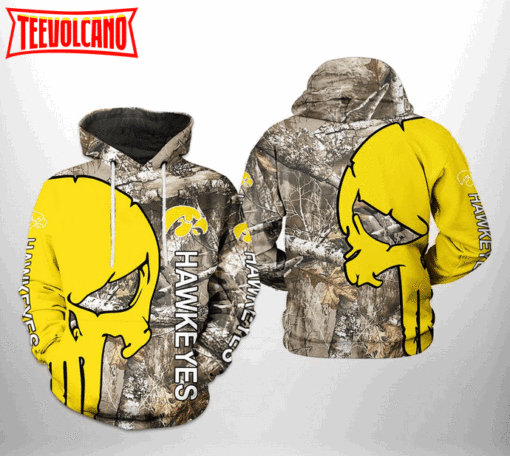 Iowa Hawkeyes NCAA Camo Veteran Hunting 3D Printed Hoodie