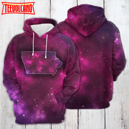 Iowa Purple Galaxy 3D Printed Hoodie