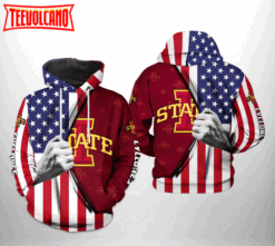 Iowa State Cyclones NCAA US Flag 3D Printed Hoodie