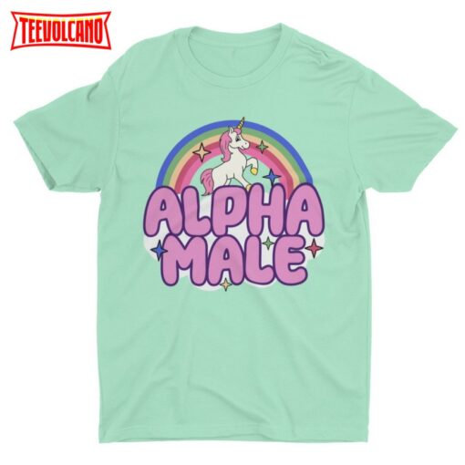 Ironic Alpha Male Unicorn Rainbow, Funny Unisex Tshirt