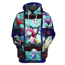 Jack and Sally Nightmare Before Christmas 3D Printed Hoodie