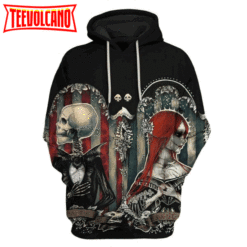 Jack and Sally Nightmare Before Christmas Skull Art 3D Printed Hoodie