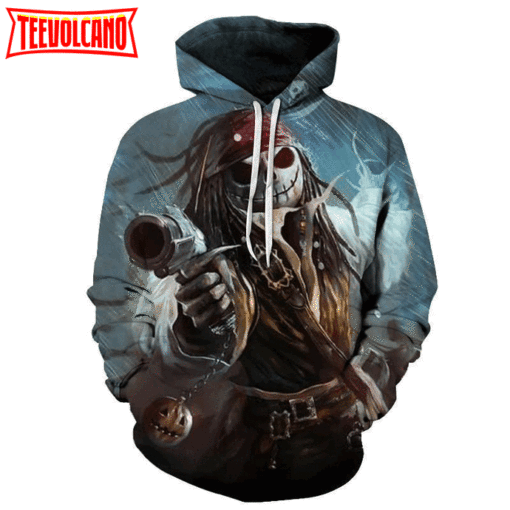 Jack Skellington Nightmare Before Christmas Pirate Jack Sparrow 3D Hoodie