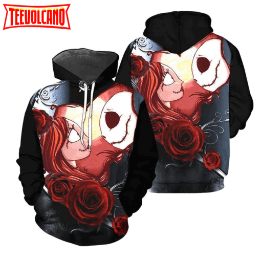 Jack Skellington Sally Romance Art 3D Printed Hoodie