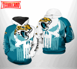 Jacksonville Jaguars NFL Team Skull 3D Printed Hoodie