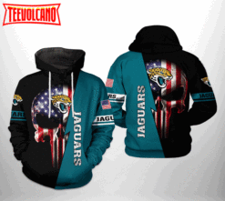 Jacksonville Jaguars NFL US Flag Skull Team 3D Printed Hoodie