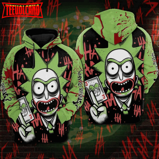 Joker R&M Mashup 3D Printed Hoodie