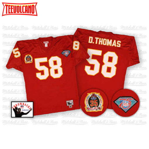 Kansas City Chiefs Derrick Thomas Red 35th 75th Anniversary Throwback Jersey