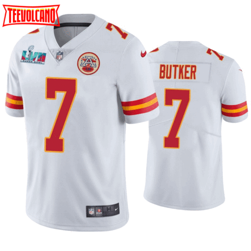 Kansas City Chiefs Harrison Butker Super Bowl LVII White Limited Jersey