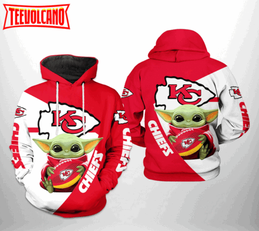 Kansas City Chiefs NFL Baby Yoda Team 3D Printed Hoodie