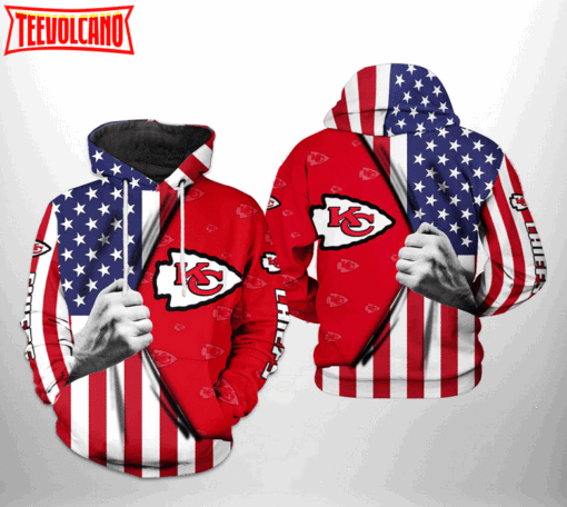 Kansas City Chiefs NFL US Flag Team 3D Printed Hoodie