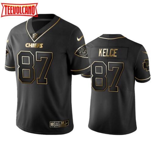 Kansas City Chiefs Travis Kelce Black Golden Limited Jersey