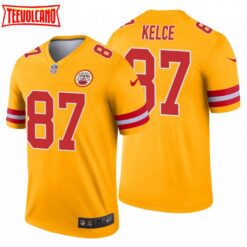 Kansas City Chiefs Travis Kelce Gold Inverted Limited Jersey