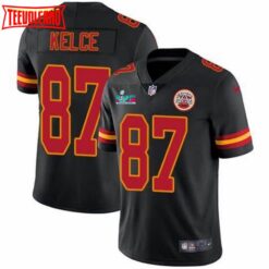 Kansas City Chiefs Travis Kelce Super Bowl LVII Black Color Rush Jersey