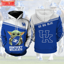 Kentucky Wildcats Lovers Baby Yoda 3D Printed Hoodie