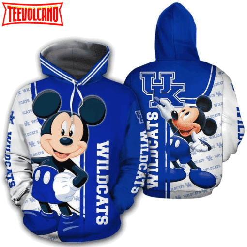 Kentucky Wildcats Mickey 3D Printed Hoodie