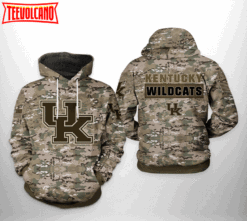 Kentucky Wildcats NCAA Camo Veteran 3D Printed Hoodie