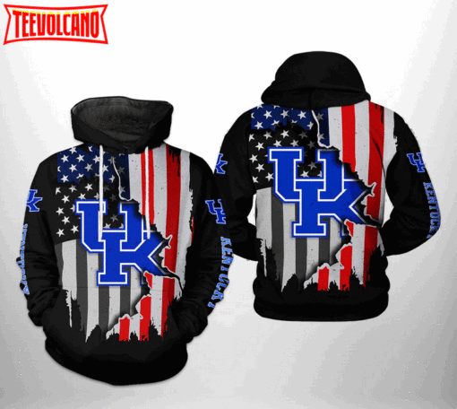 Kentucky Wildcats NCAA US Flag 3D Printed Hoodie