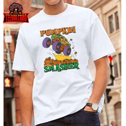 Kids Pumpkin Smasher Monster Truck Halloween Premium T-Shirt