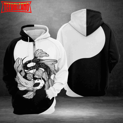 Koi Fish Yin Yang 3D Printed Hoodie