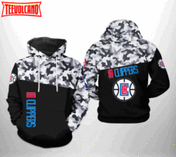 LA Clippers NBA Camo Veteran Team 3D Printed Hoodie