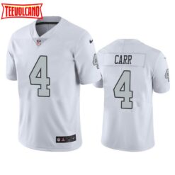 Las Vegas Raiders Derek Carr White Color Rush Limited Jersey