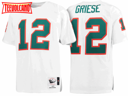 Miami Dolphins Bob Griese White 1972 Throwback Jersey