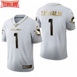 Miami Dolphins Tua Tagovailoa White Golden Limited Jersey