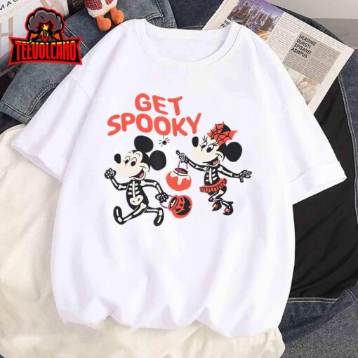 Mickey and Minnie Halloween Skeleton Costumes Get Spooky T-Shirt