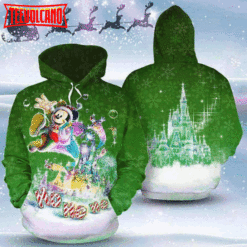 Mickey Merry Christmas Ho Ho Ho Green 3D Printed Hoodie