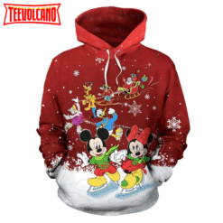 Mickey Minnie And Friends Skating 3D Printed Hoodie